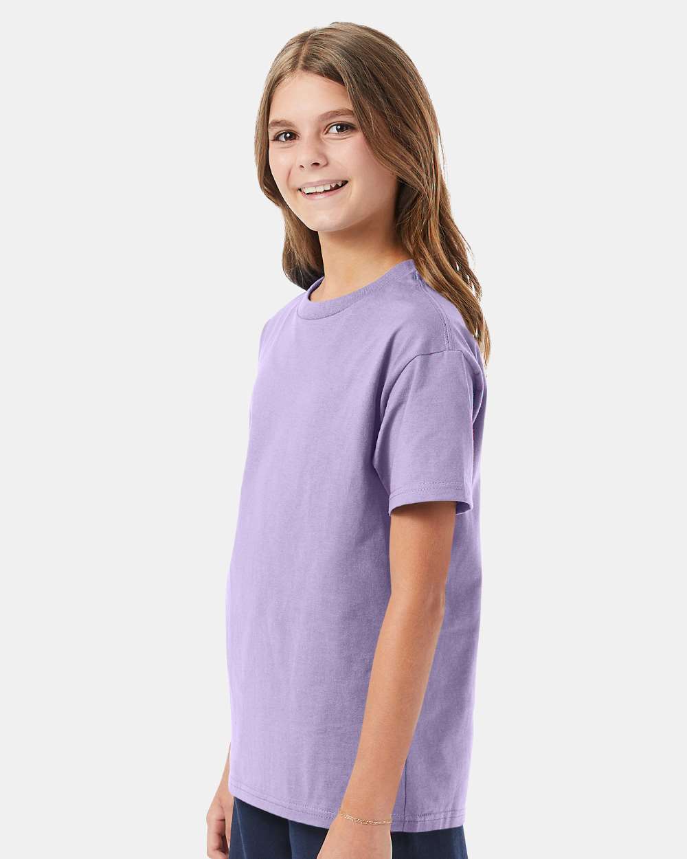Youth Authentic T-Shirt - OnModelSide - B31600212 - Lavender