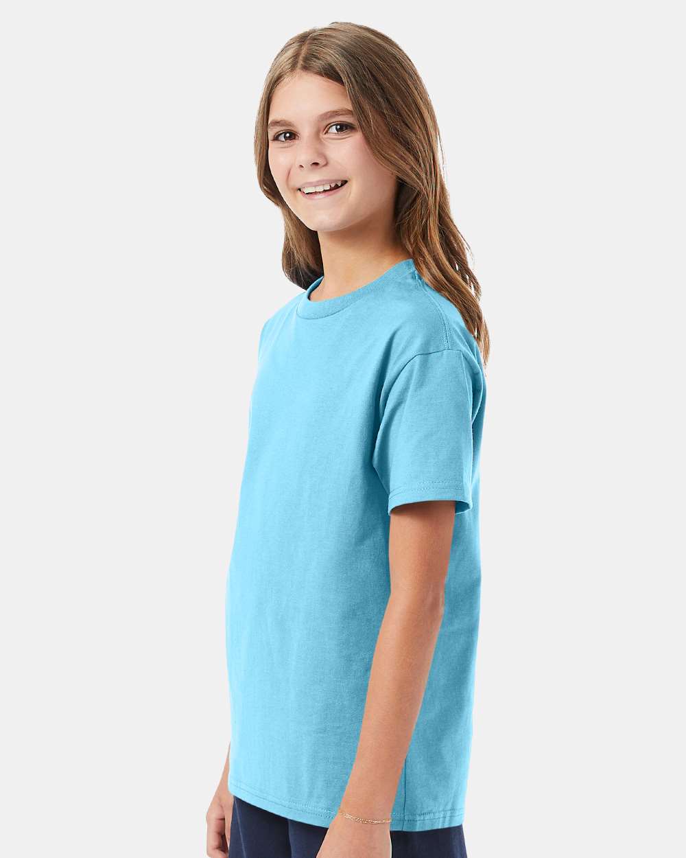 Youth Authentic T-Shirt - OnModelSide - B31600232 - Blue Horizon