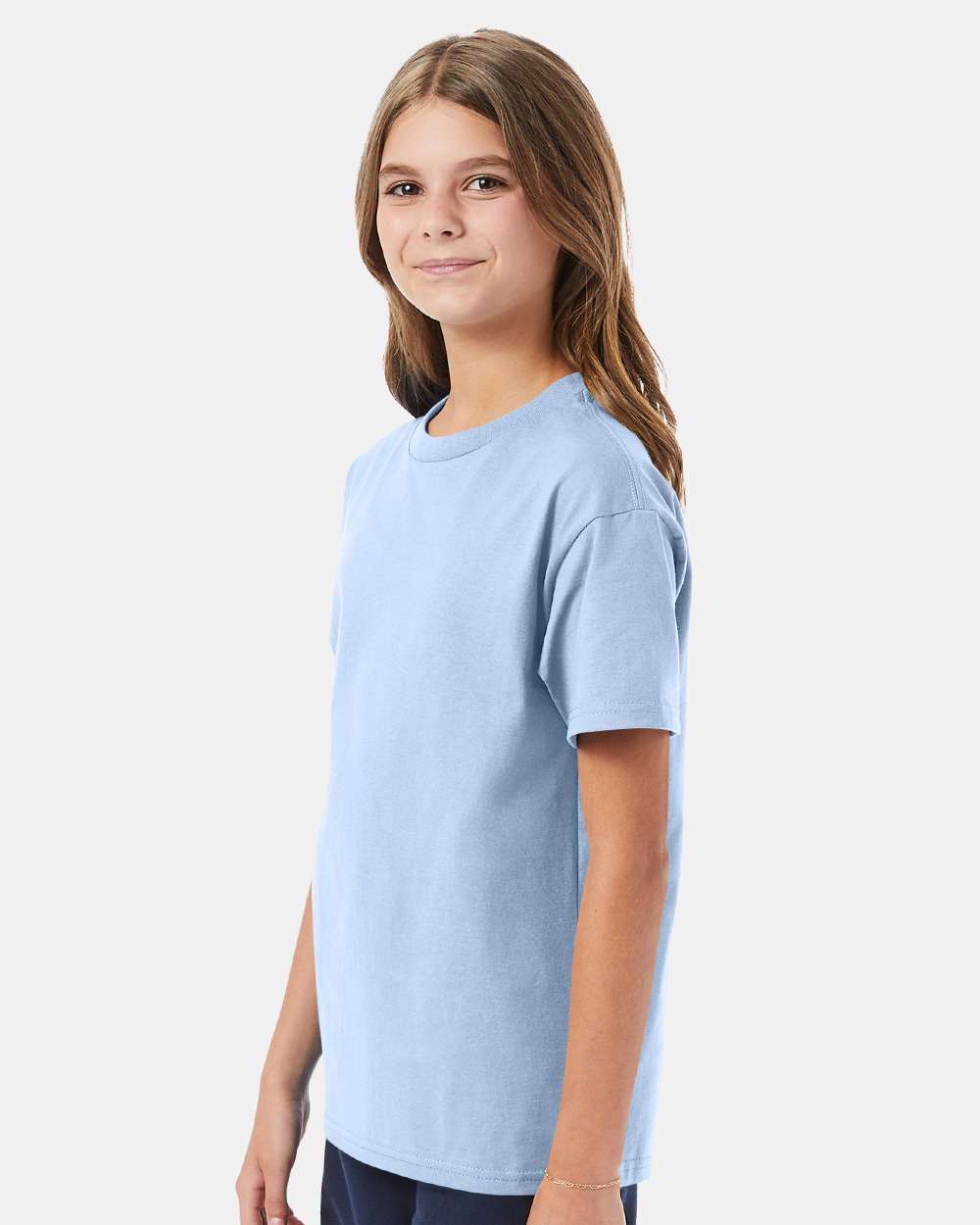 Youth Authentic T-Shirt - OnModelSide - B31600252 - Light Blue