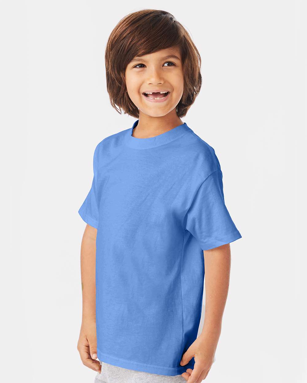Youth Authentic T-Shirt - OnModelSide - B31600262 - Carolina Blue