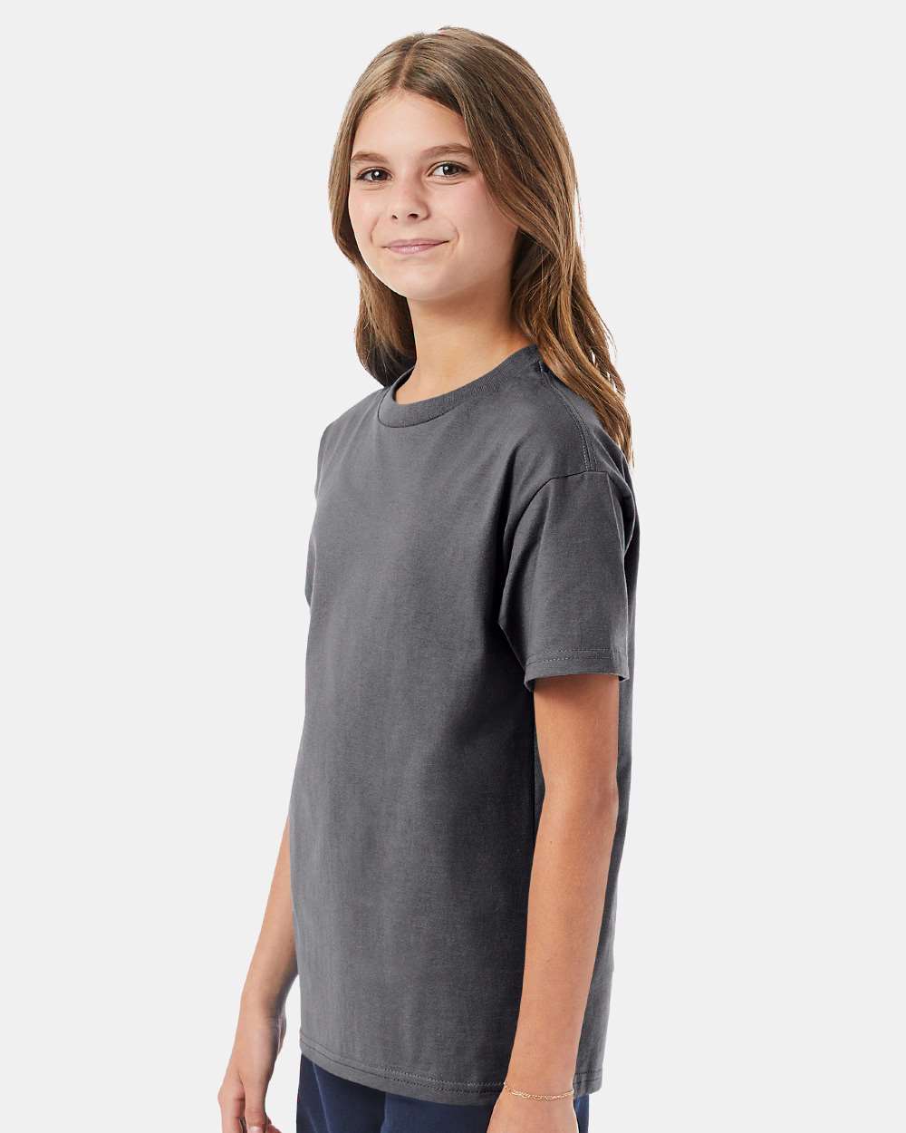 Youth Authentic T-Shirt - OnModelSide - B31600352 - Smoke Grey