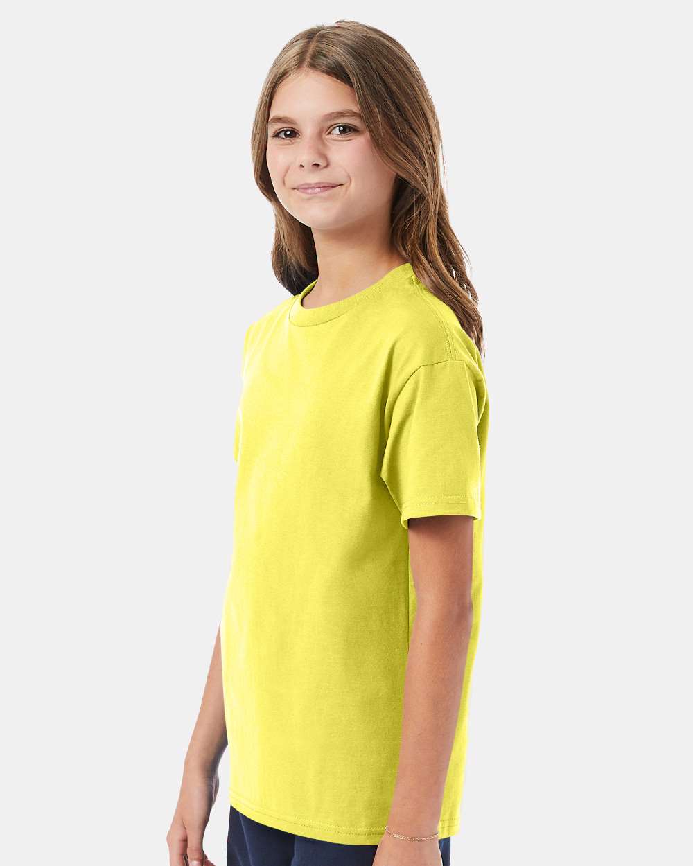 Youth Authentic T-Shirt - OnModelSide - B31600412 - Yellow