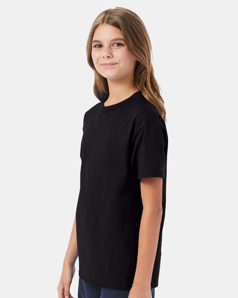 Youth Authentic T-Shirt - OnModelSide - B31600502 - Black