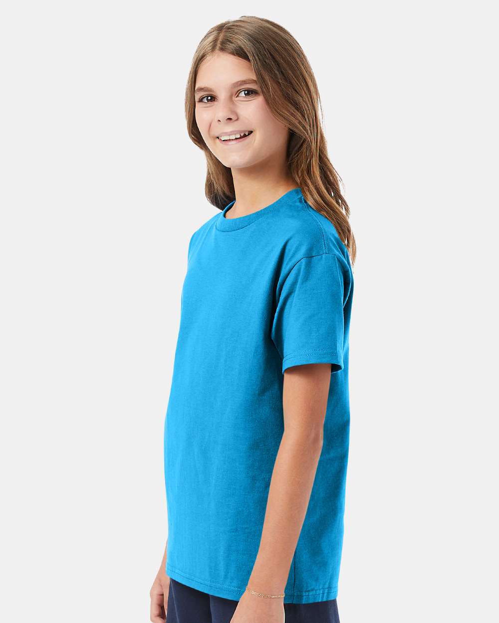 Youth Authentic T-Shirt - OnModelSide - B31600762 - Teal