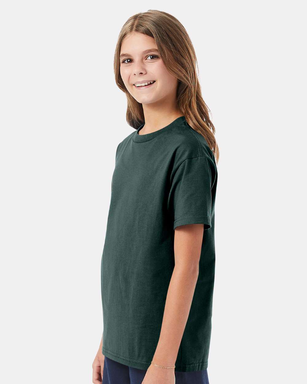 Youth Authentic T-Shirt - OnModelSide - B31600872 - Deep Forest
