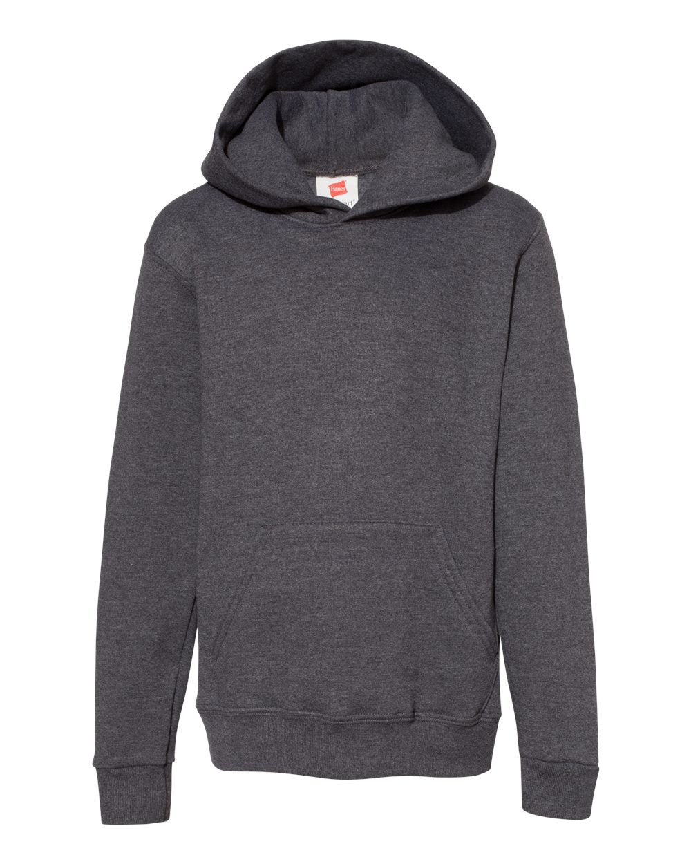 Youth Ecosmart® Hooded Sweatshirt - Front - B32000592 - Charcoal Heather