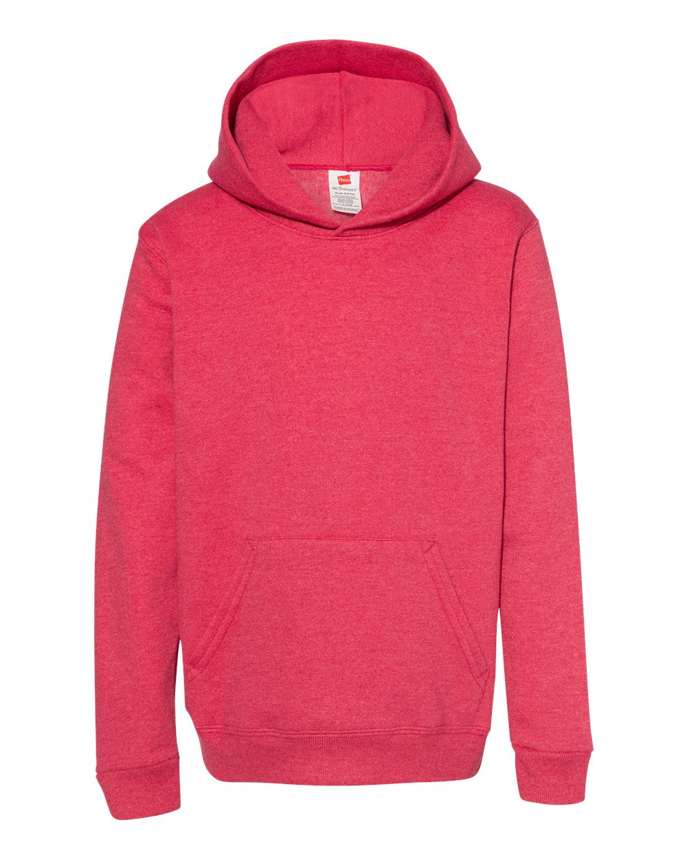 Youth Ecosmart® Hooded Sweatshirt - Front - B32000722 - Heather Red