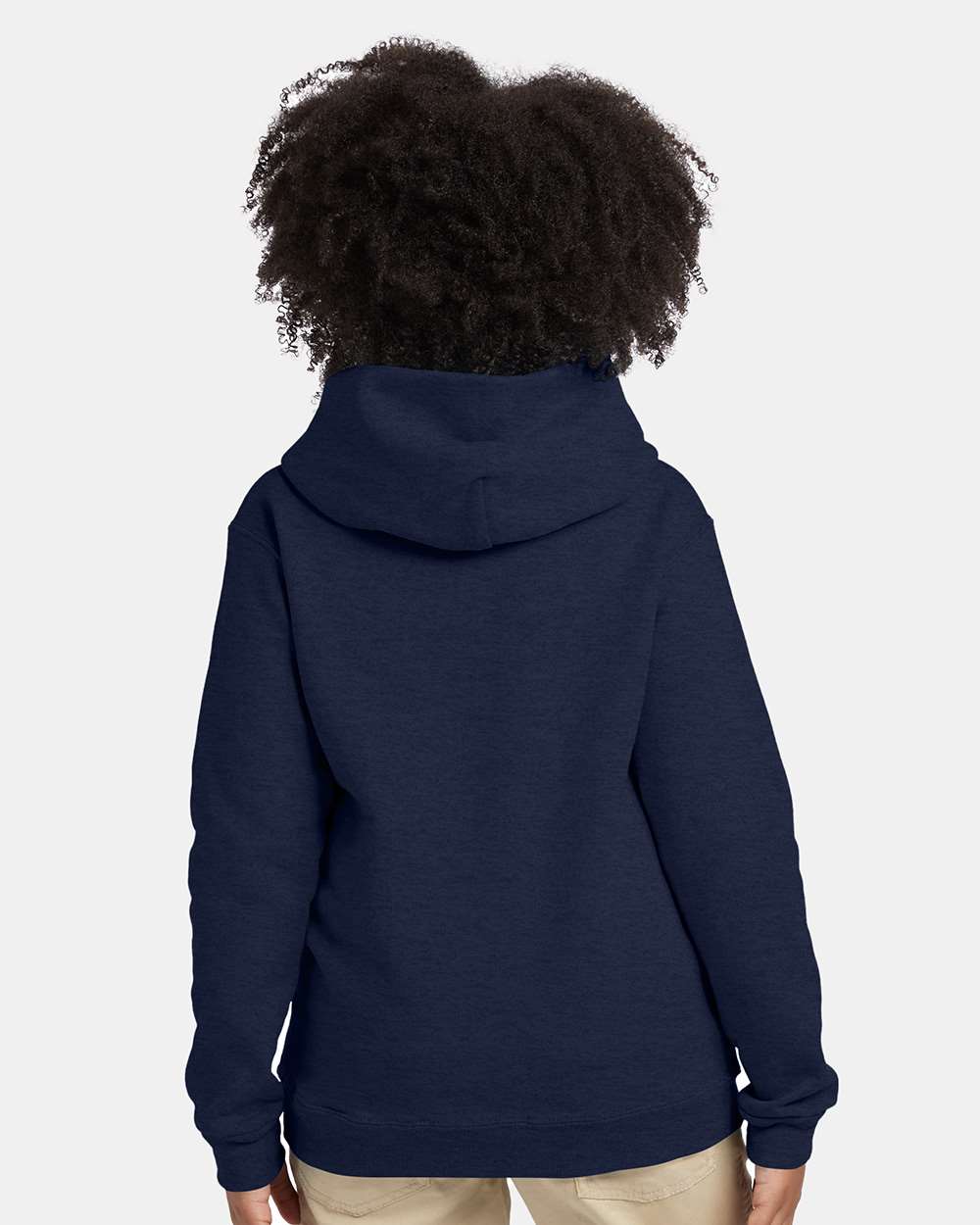 Youth Ecosmart® Hooded Sweatshirt - OnModelBack - B32000662 - Heather Navy