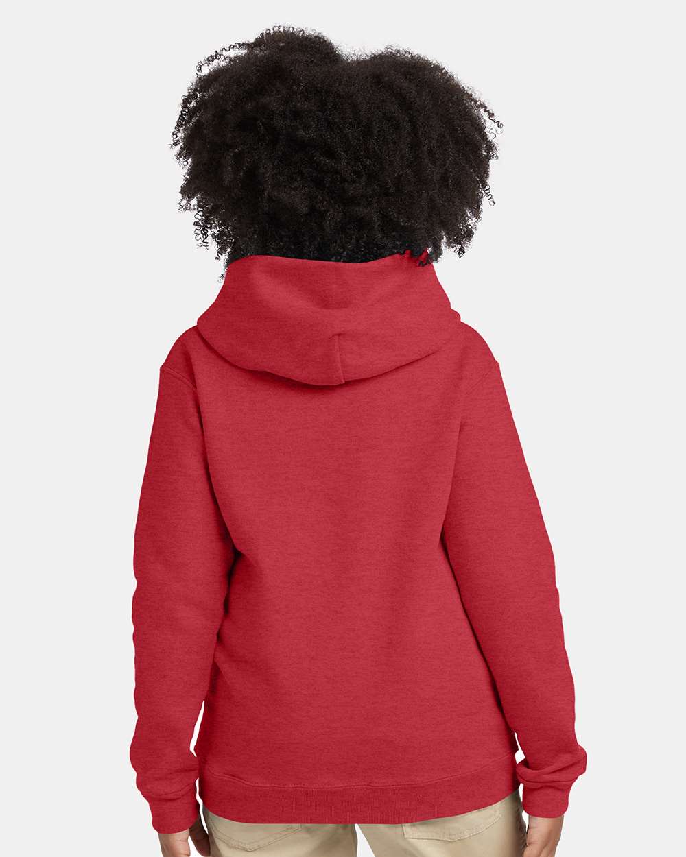 Youth Ecosmart® Hooded Sweatshirt - OnModelBack - B32000722 - Heather Red