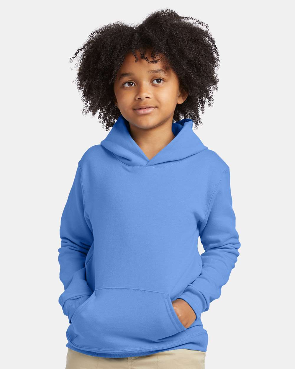 Youth Ecosmart® Hooded Sweatshirt - OnModelFront - B32000272 - Carolina Blue