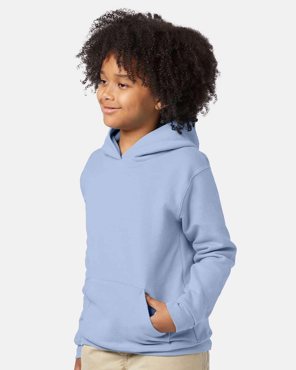 Youth Ecosmart® Hooded Sweatshirt - OnModelSide - B32000252 - Light Blue