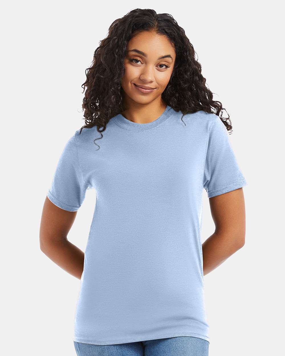 Unisex Beefy-T® T-Shirt - OnModelFront - B01500253 - Light Blue