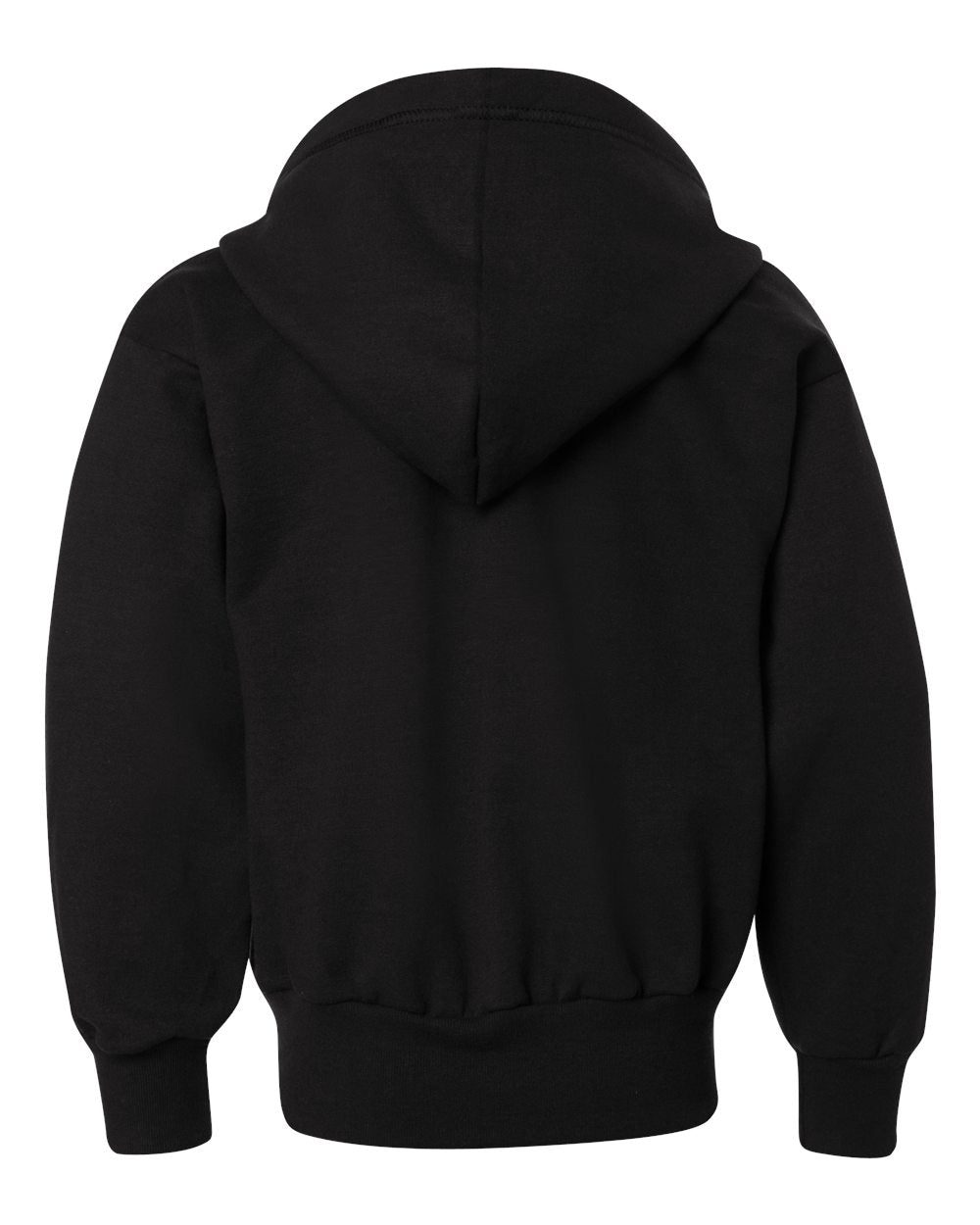 Youth EcoSmart® Full-Zip Hooded Sweatshirt - Back - B32300502 - Black
