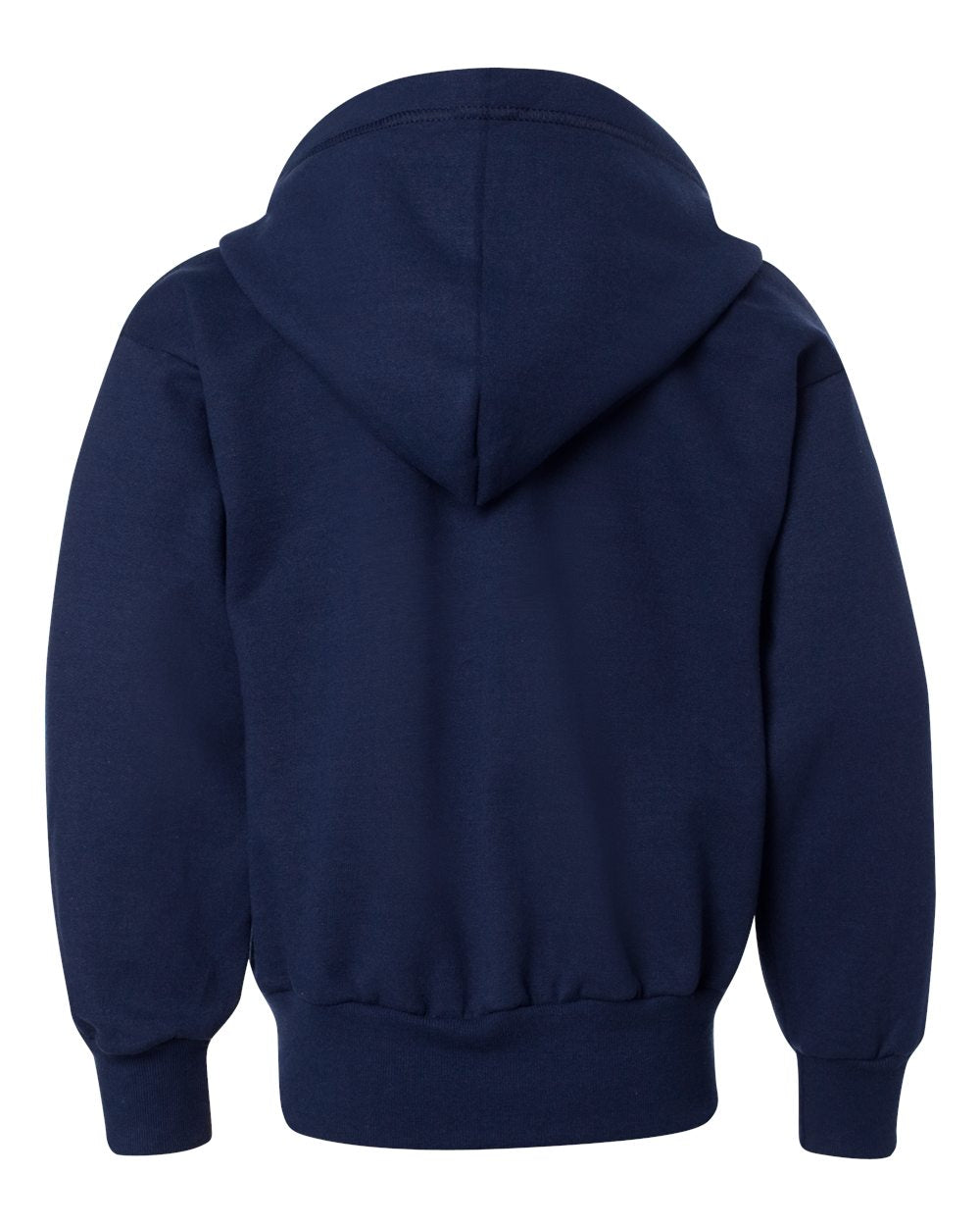 Youth EcoSmart® Full-Zip Hooded Sweatshirt - Back - B32300652 - Navy