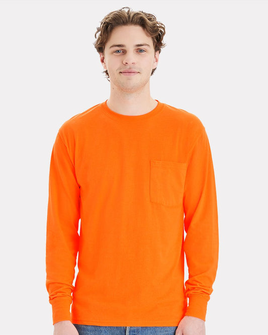 Unisex Workwear Long Sleeve Pocket T-Shirt - styleImage
