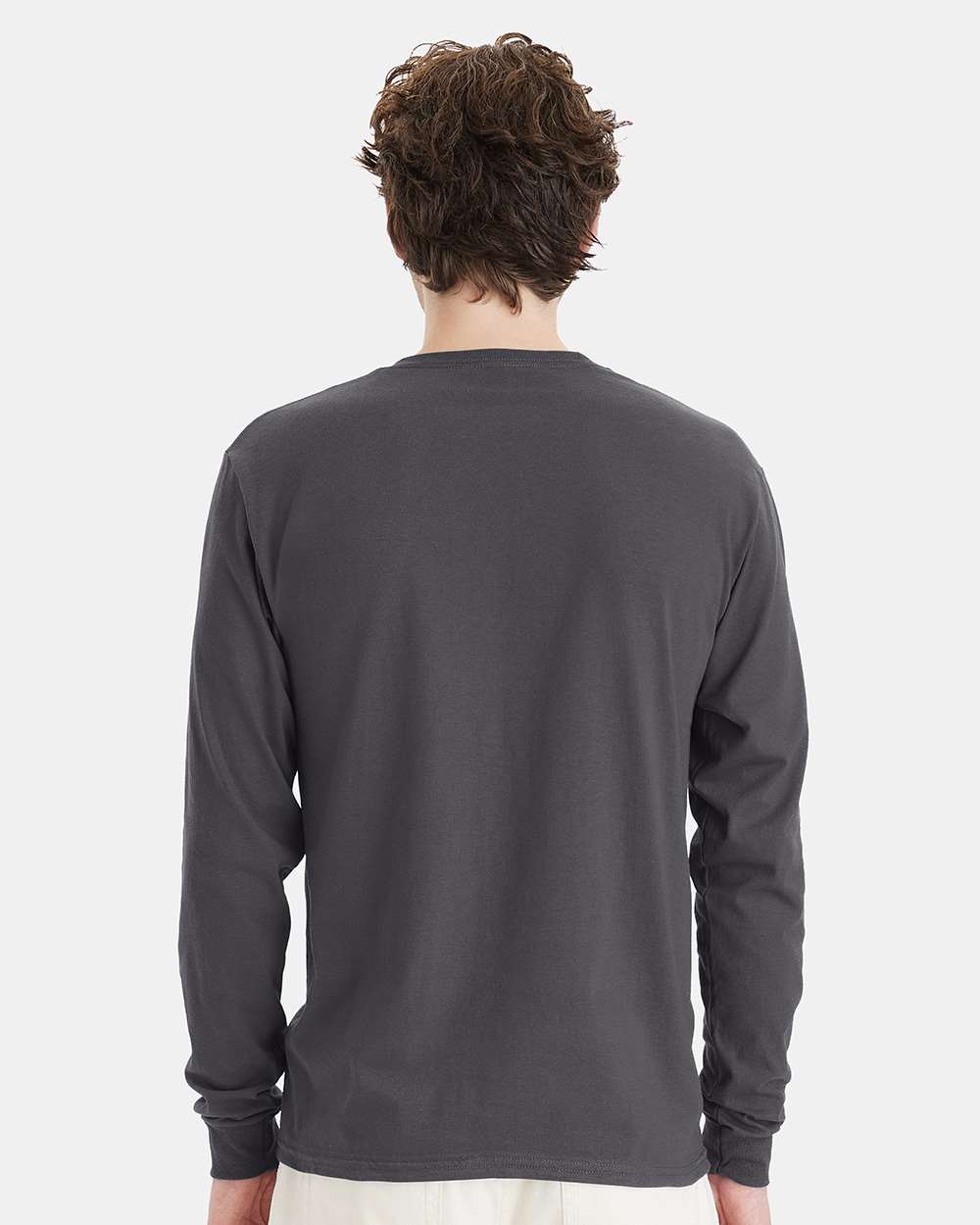 Essential-T Long Sleeve T-Shirt - OnModelBack - B04000083 - Smoke Grey