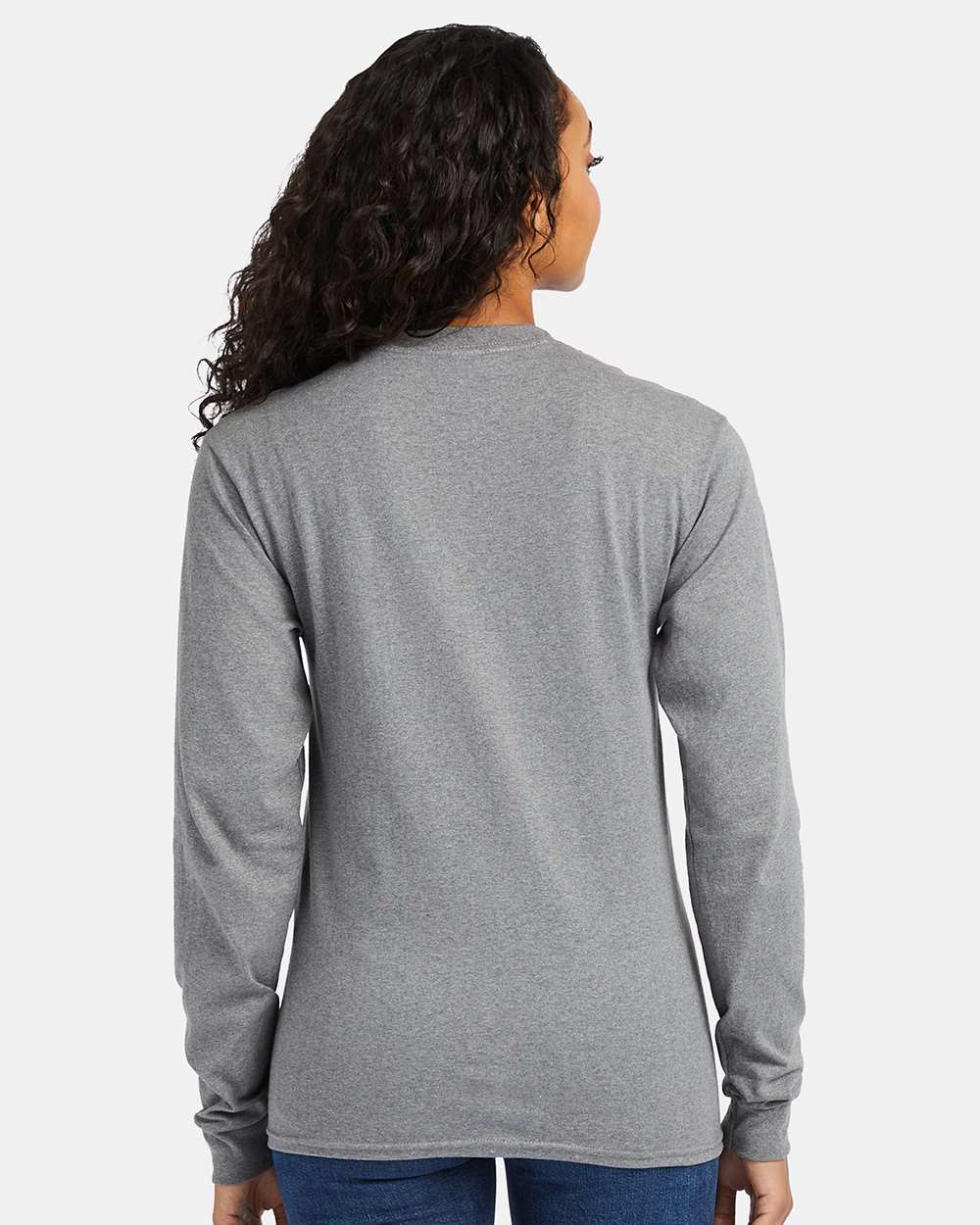 Essential-T Long Sleeve T-Shirt - OnModelBack - B04000093 - Oxford Grey