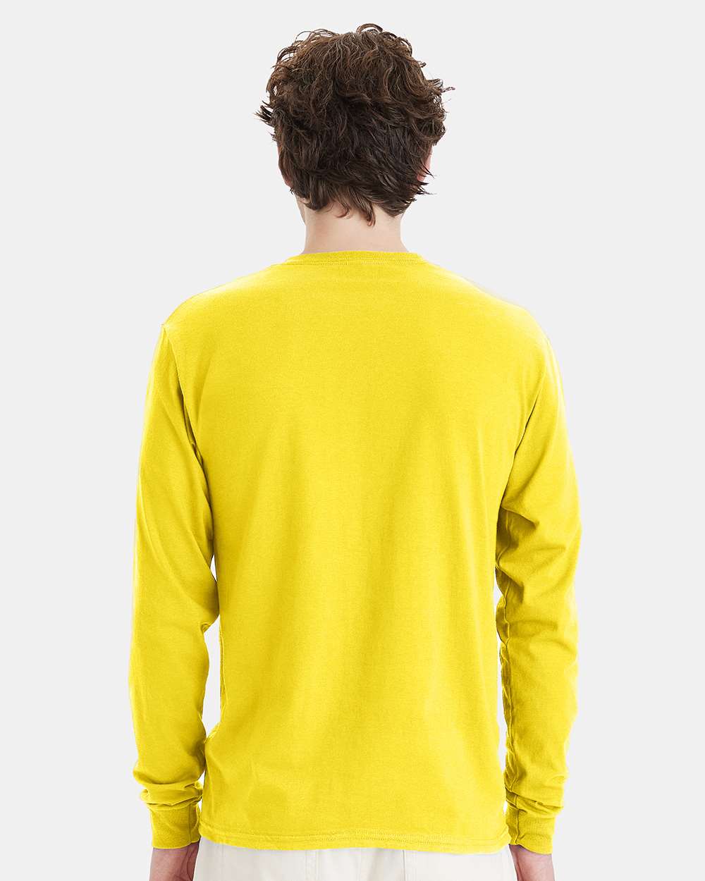 Essential-T Long Sleeve T-Shirt - OnModelBack - B04000133 - Athletic Yellow