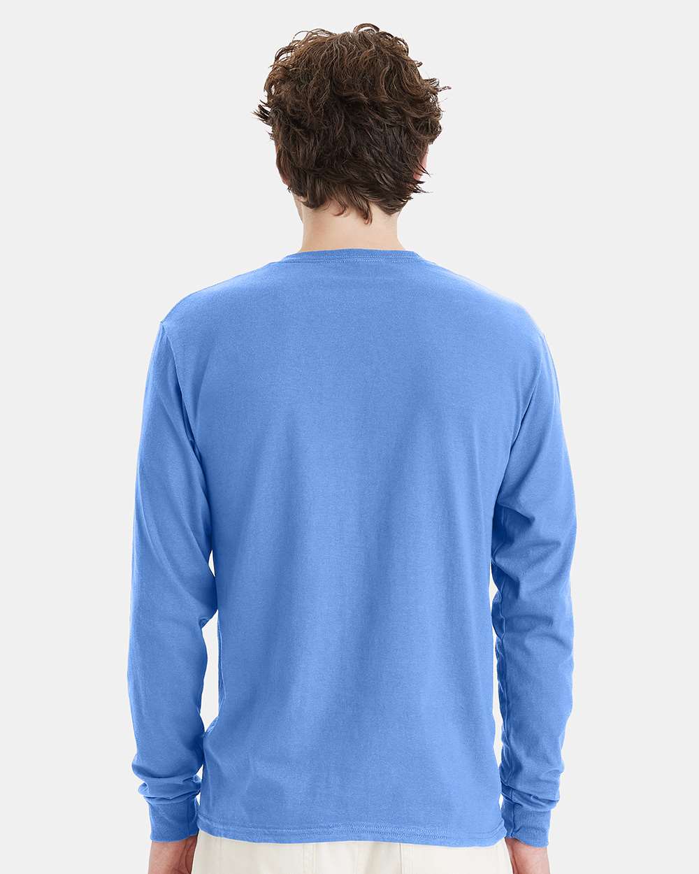 Essential-T Long Sleeve T-Shirt - OnModelBack - B04000263 - Carolina Blue
