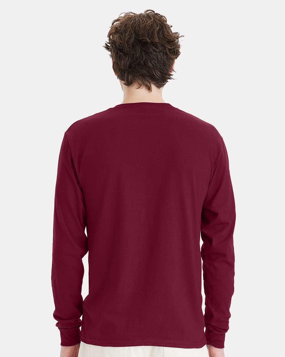 Essential-T Long Sleeve T-Shirt - OnModelBack - B04000533 - Athletic Cardinal
