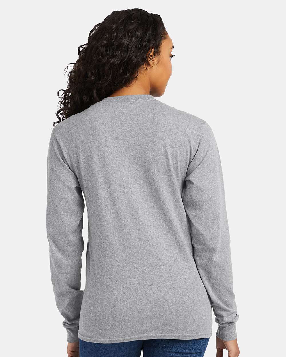 Essential-T Long Sleeve T-Shirt - OnModelBack - B04000583 - Light Steel