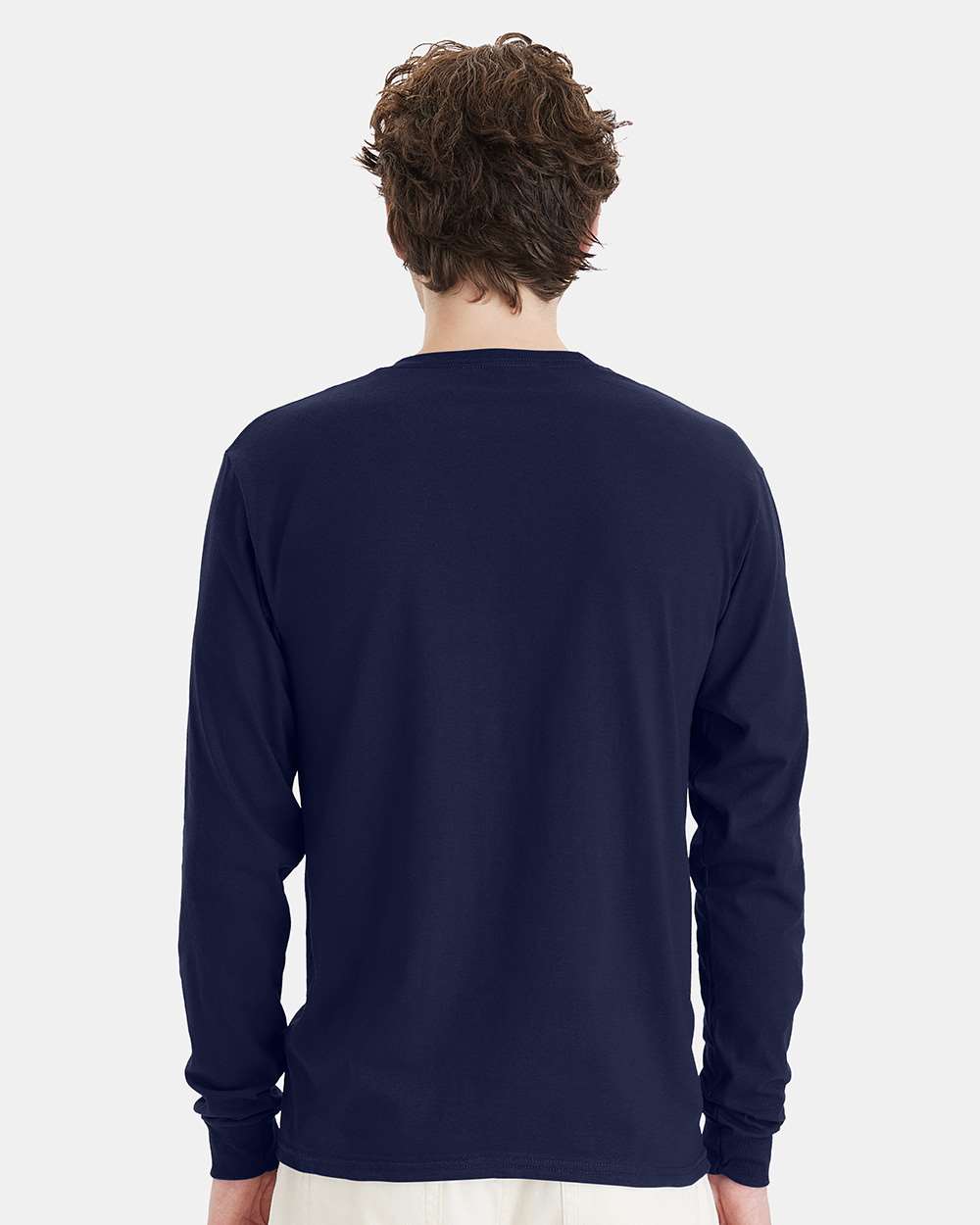 Essential-T Long Sleeve T-Shirt - OnModelBack - B04000653 - Navy
