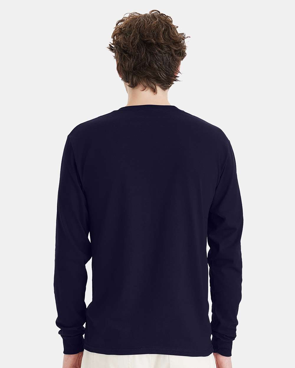 Essential-T Long Sleeve T-Shirt - OnModelBack - B04000663 - Athletic Navy