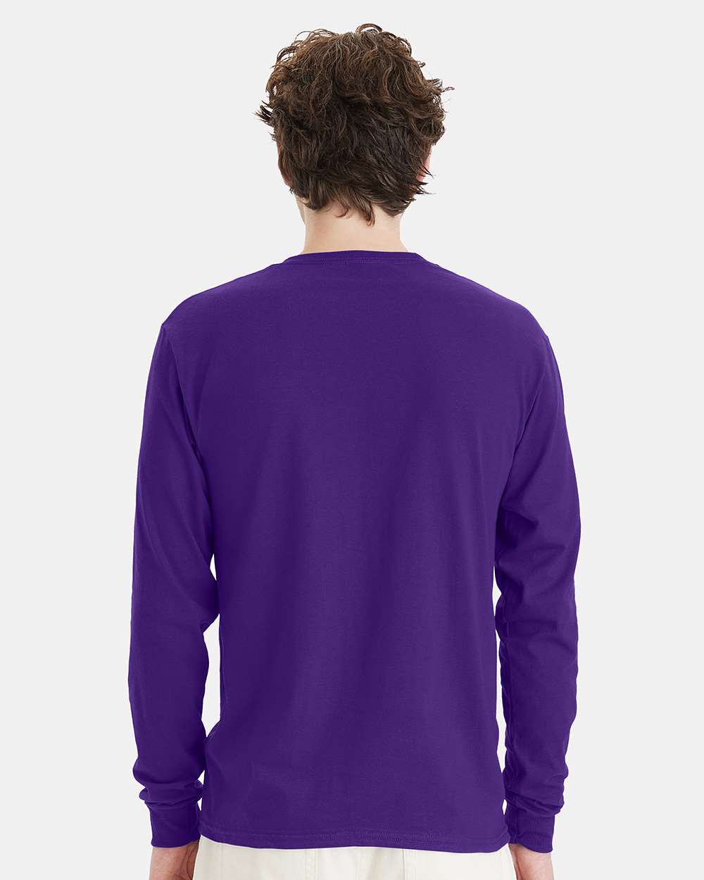 Essential-T Long Sleeve T-Shirt - OnModelBack - B04000683 - Athletic Purple