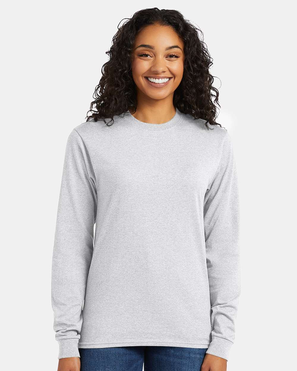 Essential-T Long Sleeve T-Shirt - OnModelFront - B04000023 - Ash