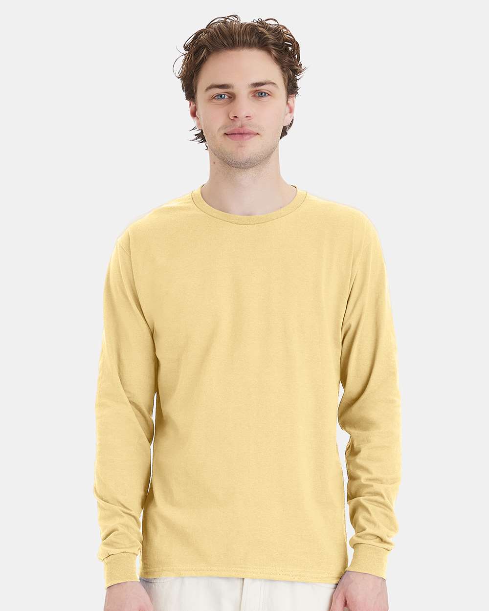 Essential-T Long Sleeve T-Shirt - OnModelFront - B04000123 - Athletic Gold