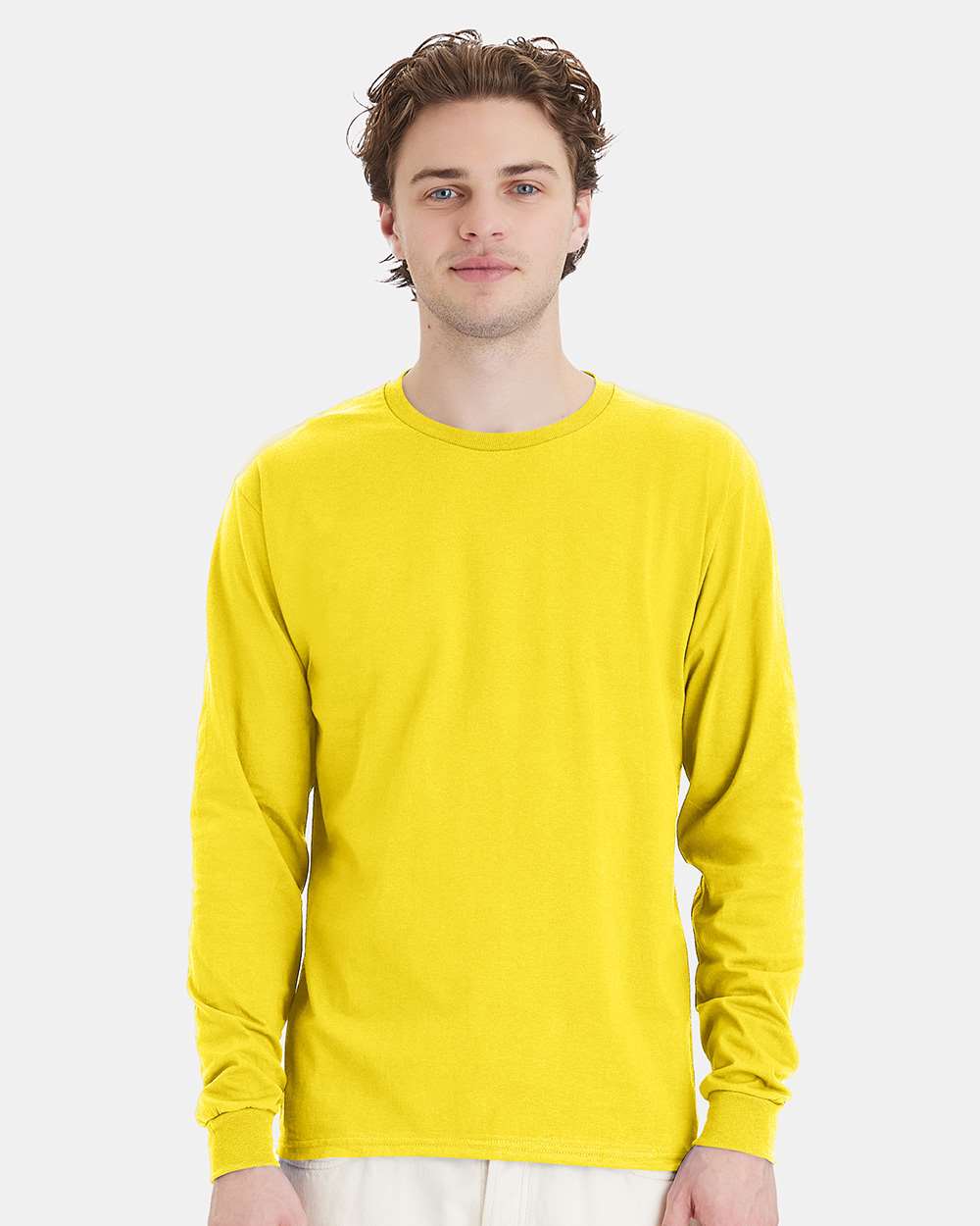 Essential-T Long Sleeve T-Shirt - OnModelFront - B04000133 - Athletic Yellow