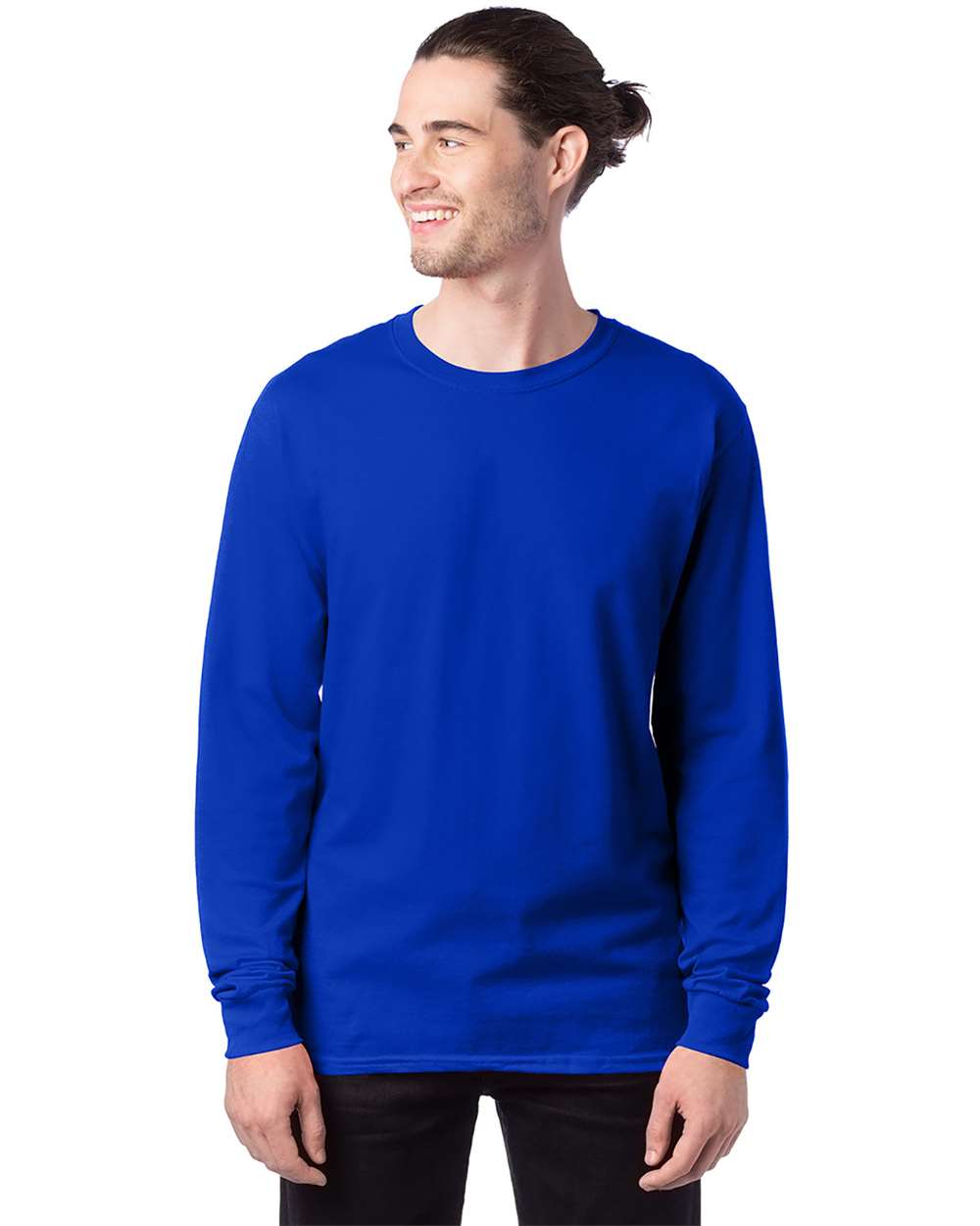 Essential-T Long Sleeve T-Shirt - OnModelFront - B04000753 - Athletic Royal