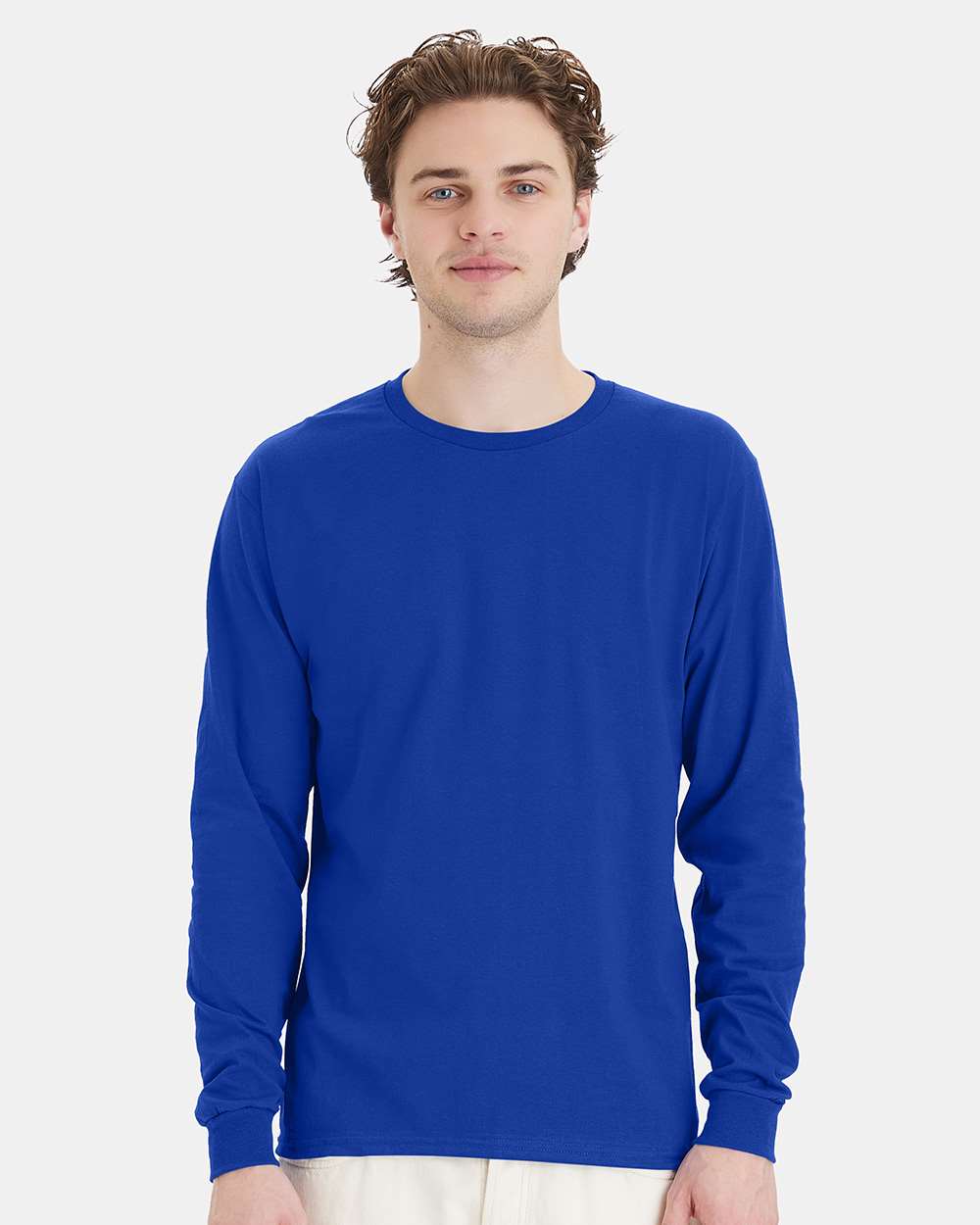Essential-T Long Sleeve T-Shirt - OnModelFront - B04000883 - Deep Royal