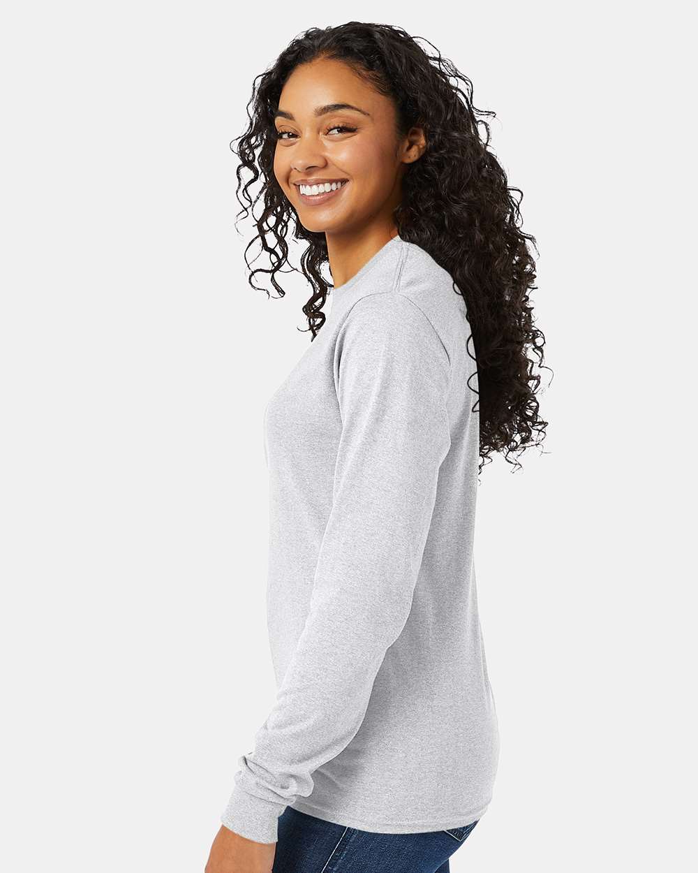 Essential-T Long Sleeve T-Shirt - OnModelSide - B04000023 - Ash