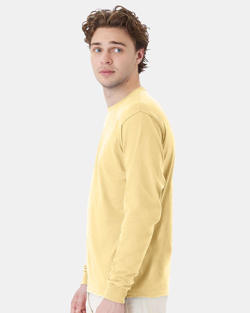 Essential-T Long Sleeve T-Shirt - OnModelSide - B04000123 - Athletic Gold