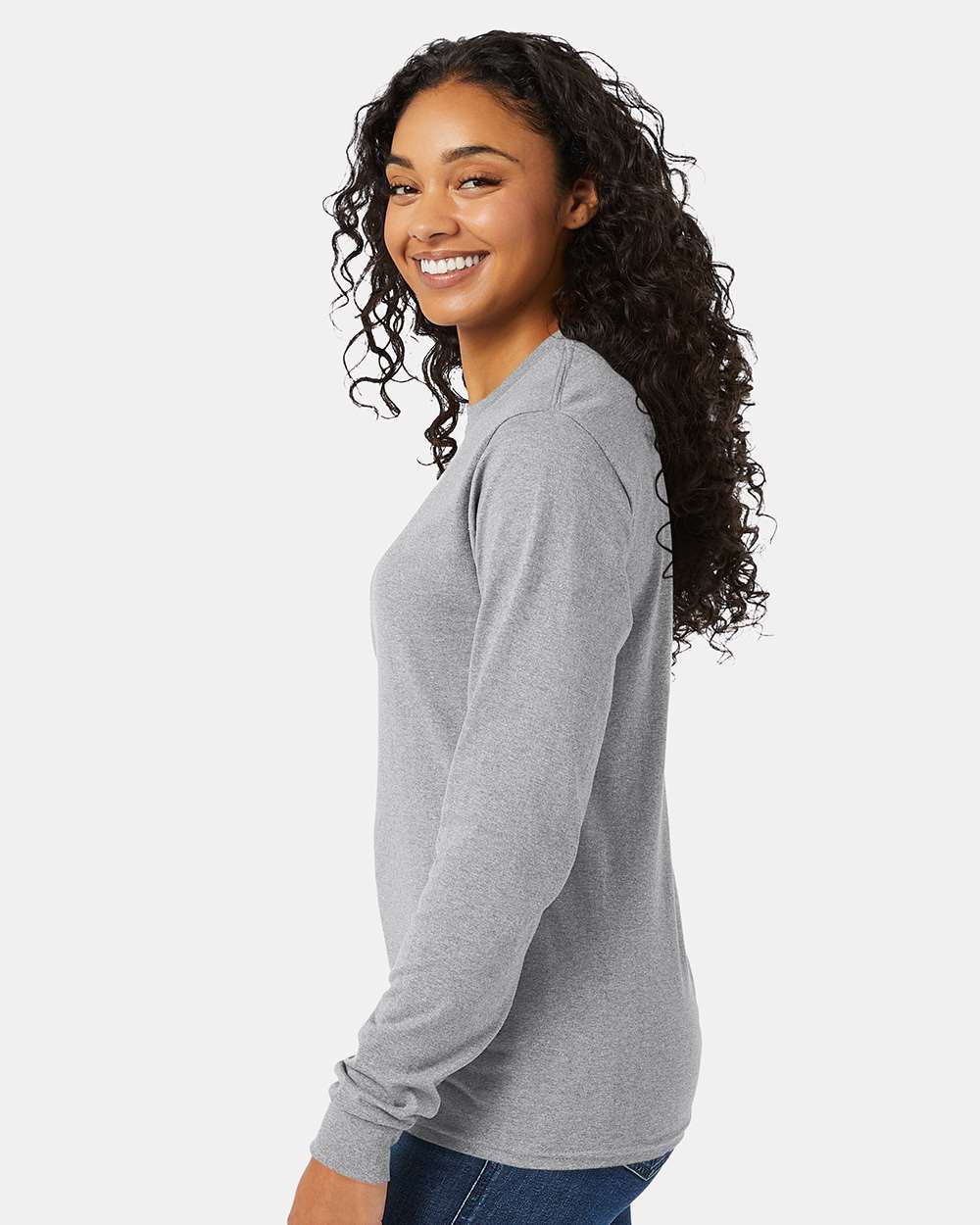 Essential-T Long Sleeve T-Shirt - OnModelSide - B04000583 - Light Steel