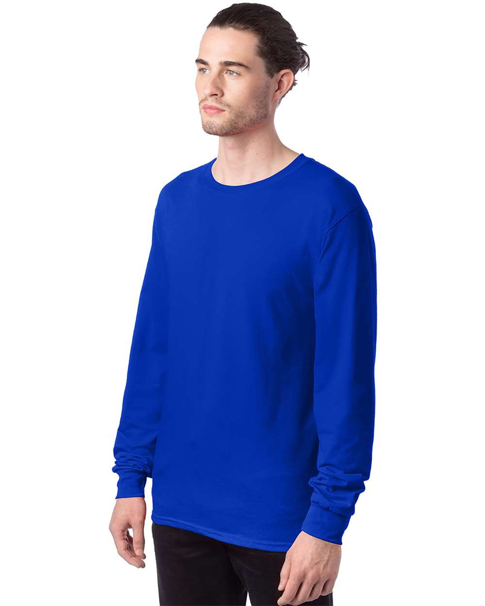 Essential-T Long Sleeve T-Shirt - OnModelSide - B04000753 - Athletic Royal