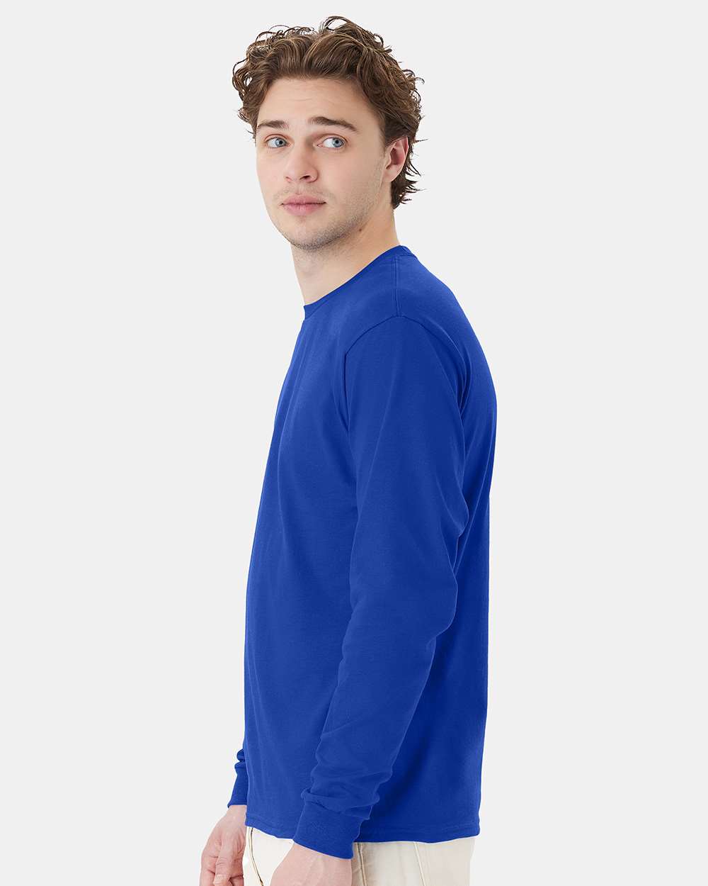 Essential-T Long Sleeve T-Shirt - OnModelSide - B04000883 - Deep Royal
