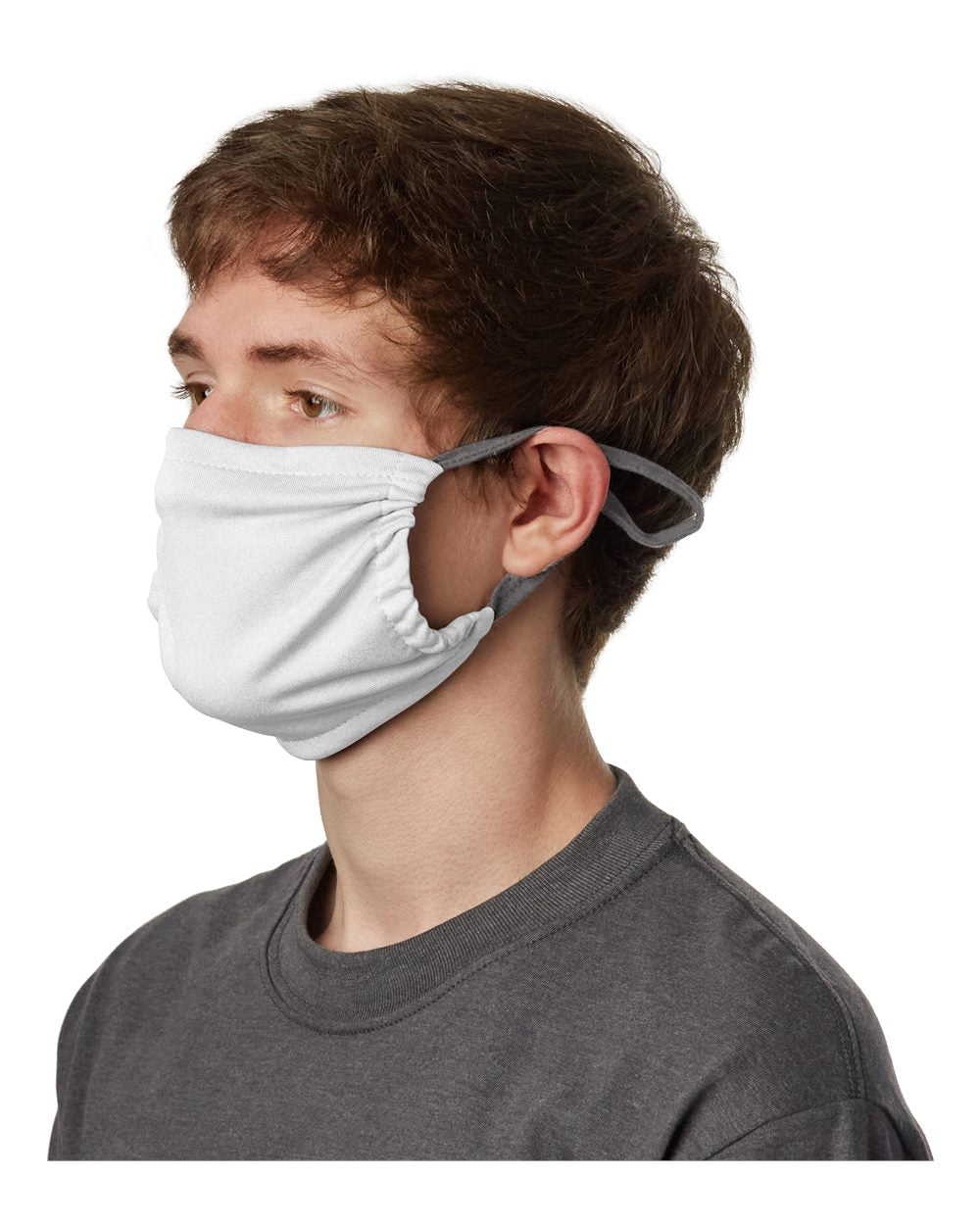 2-Ply Polyester Pocket Face Mask - Side - B01900000 - White
