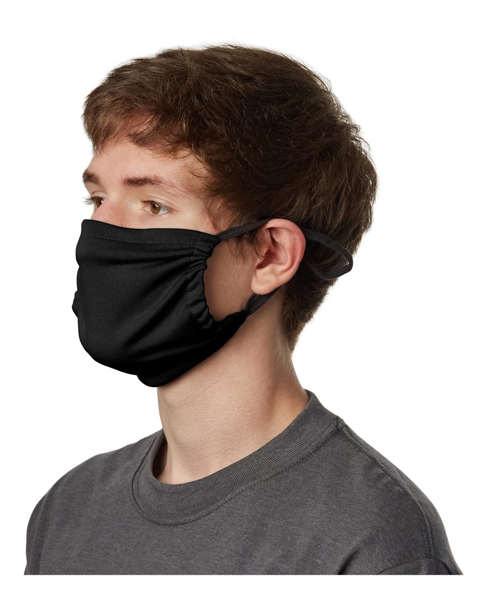 2-Ply Polyester Pocket Face Mask - Side - B01900500 - Black