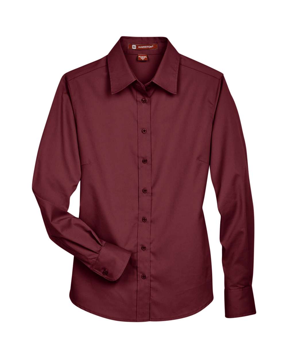Women's Easy Blend™ Long Sleeve Twill Dress Shirt with Stain-Release - Front - B240B9533 - Wine
