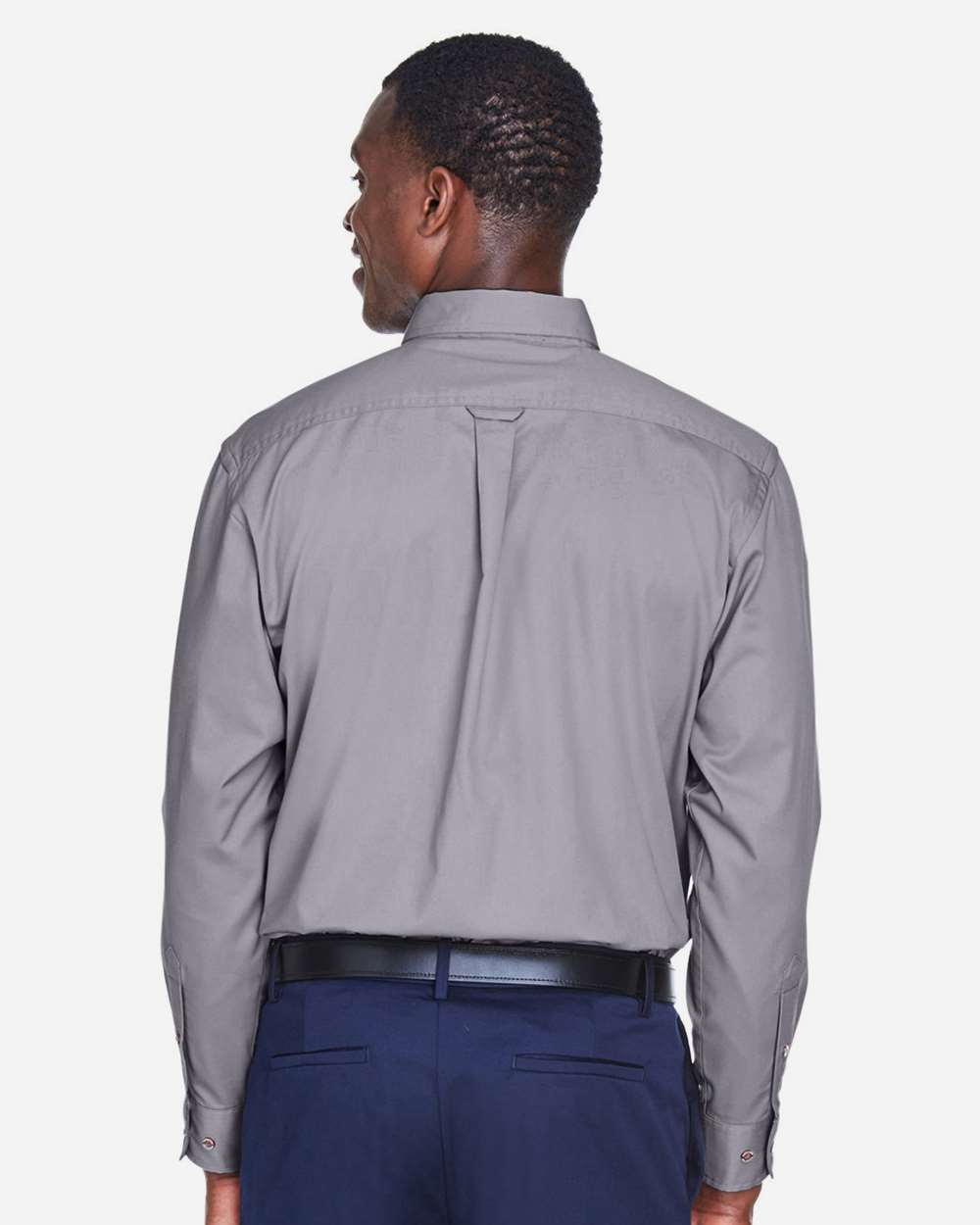 Men's Easy Blend™ Twill Shirt - OnModelBack - B236B9092 - Dark Grey