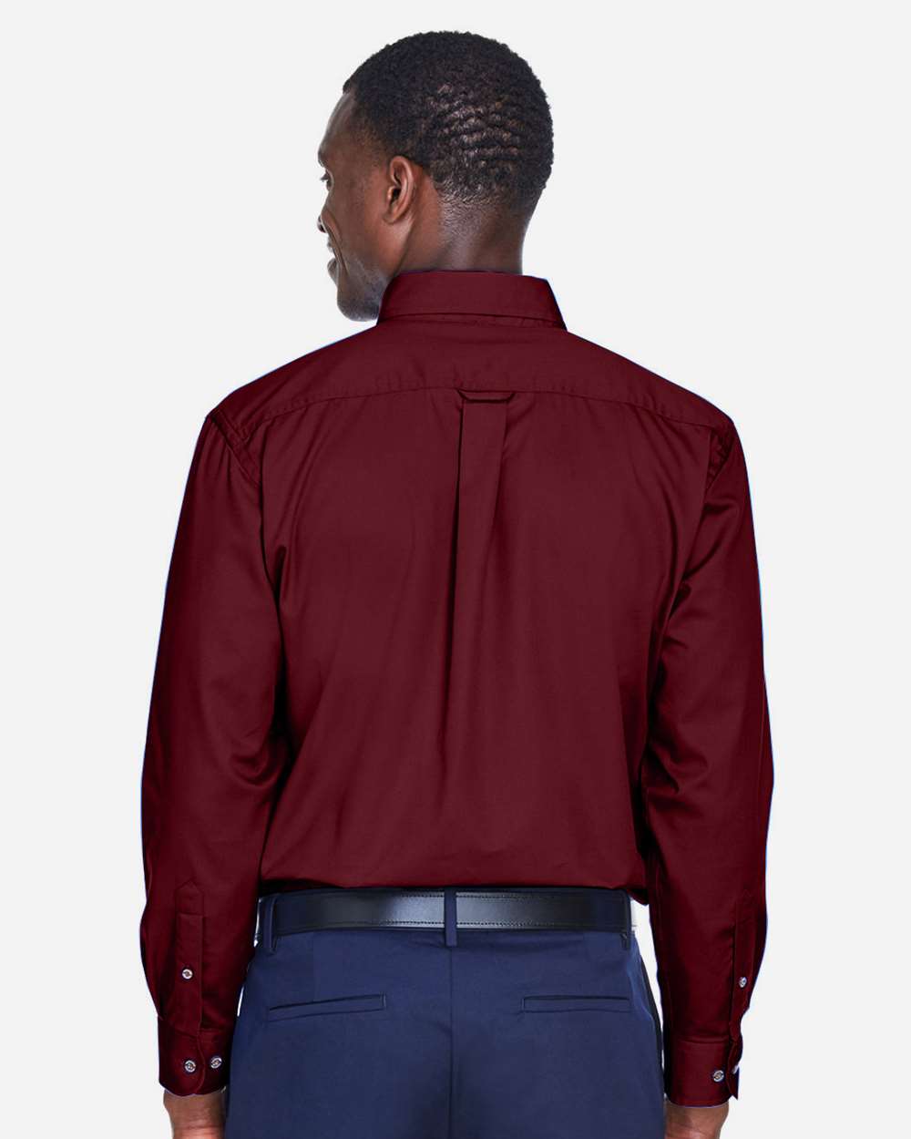 Men's Easy Blend™ Twill Shirt - OnModelBack - B236B9532 - Wine
