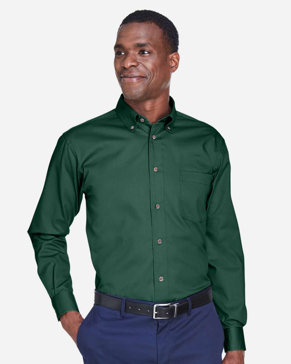 Men's Easy Blend™ Twill Shirt - OnModelFront - B236B9103 - Hunter