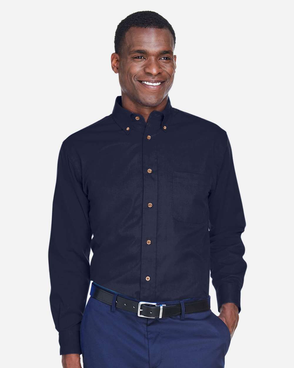 Men's Easy Blend™ Twill Shirt - OnModelFront - B236B9112 - Navy