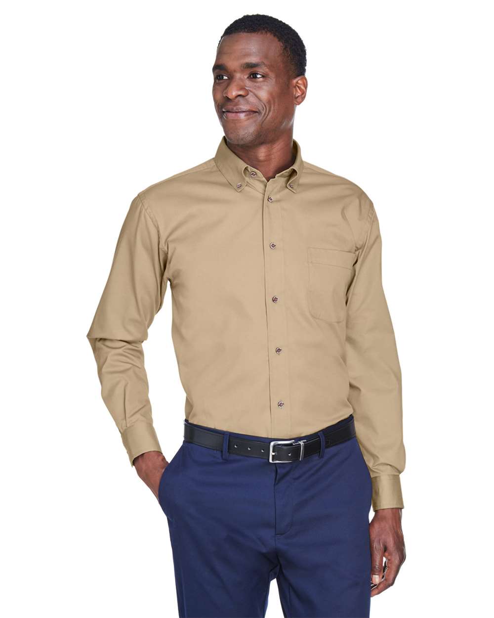 Men's Easy Blend™ Twill Shirt - OnModelFront - B236B9242 - Stone