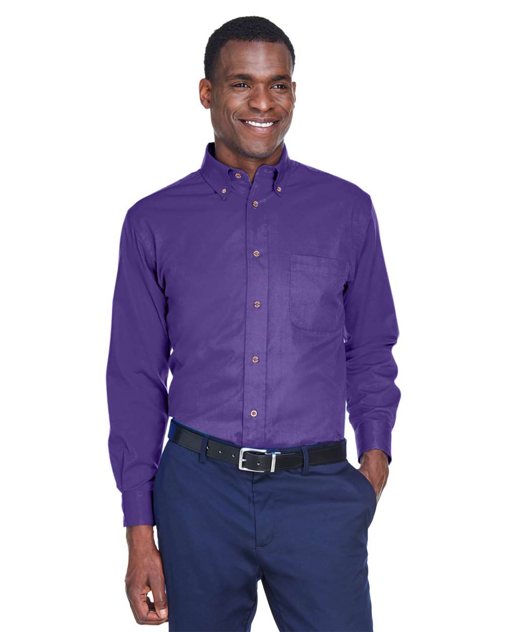 Men's Easy Blend™ Twill Shirt - OnModelFront - B236B9673 - Team Purple