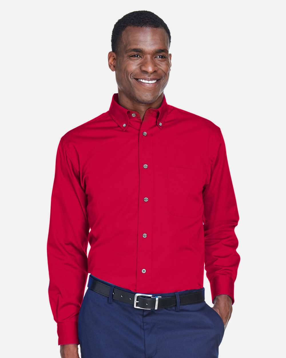 Men's Easy Blend™ Twill Shirt - OnModelFront - B236B9703 - Red