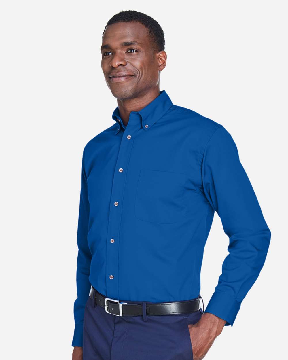 Men's Easy Blend™ Twill Shirt - OnModelSide - B236B9752 - French Blue