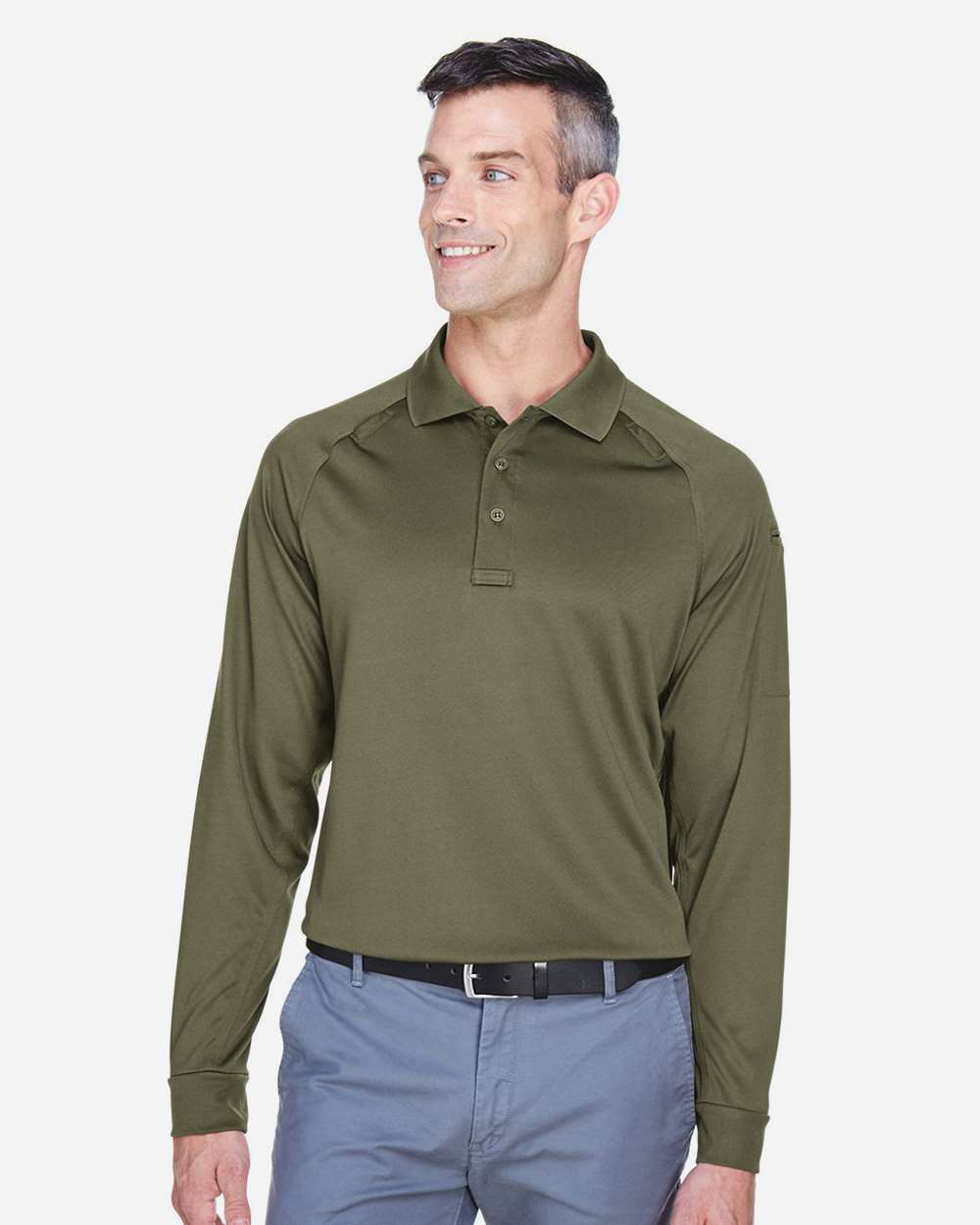 Men's Advantage Long Sleeve Tactical Polo - OnModelFront - B200B9172 - Tactical Green